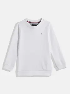 Tommy Hilfiger Boys White Solid Sweatshirt
