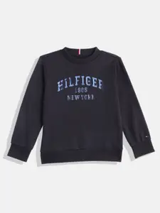 Tommy Hilfiger Boys Brand Logo Metallic Effect Sweatshirt