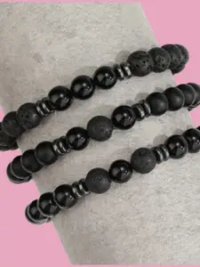 HOT AND BOLD Women Black Onyx Multistrand Bracelet