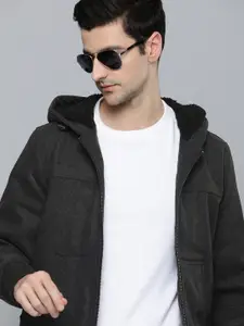 Levis Men Black Solid Reversible Quilted Jacket