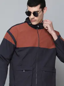 Levis Men Navy Blue Red Colourblocked Relaxed Sporty Jacket