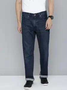 Levis 551 Men Navy Blue Straight Fit Mid-Rise Clean Look Light Fade Pure Cotton Jeans