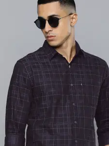 Levis Men Black And Navy Blue Slim Fit Checked Pure Cotton Casual Shirt