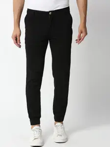 Thomas Scott Men Black Solid Joggers Trousers