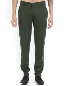 ONEWAY Men Green Solid Cotton Track Pants