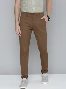 Levis Men Brown 512 Slim Fit Mid-Rise Chinos Trousers