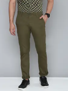 Levis Men Green Textured 511 Slim Fit Chinos Trousers