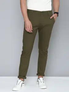 Levis Men Olive Green Solid 512 Slim Tapered Fit Chinos
