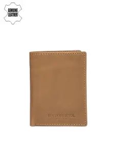 U.S. Polo Assn. Men Tan Brown Solid Two Fold Wallet