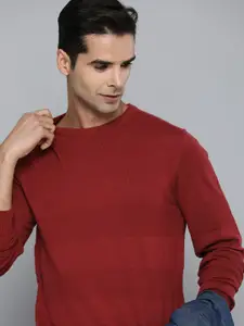 Levis Men Maroon Self Design Pullover Sweatshirt