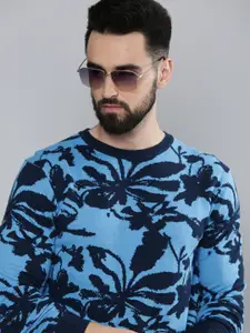 Levis Men Blue Floral Printed Pure Cotton Sweatshirt