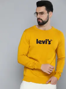 Levis Men Yellow Self Design Sweatshirt