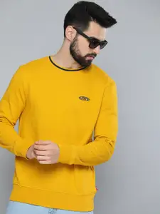 Levis Men Yellow Sweatshirt with Printed Detail