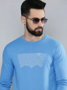 Levis Men Blue Pure Cotton Sweatshirt