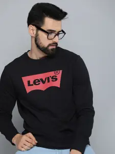 Levis Men Black Printed Sweatshirt