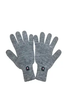 Gajraj Men Grey Melange Winter Woollen Gloves