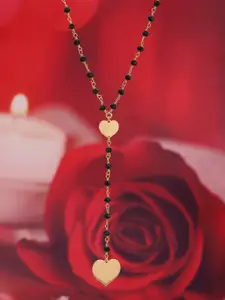 Carlton London Rose Gold-Plated & Black Brass Necklace