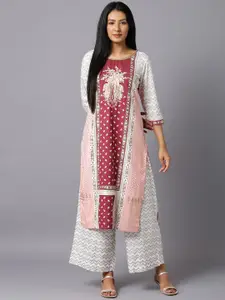 AURELIA Women Red Printed Kurta