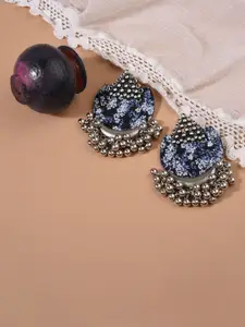 Fida Blue Floral Drop Earrings
