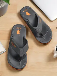 U.S. Polo Assn. U S Polo Assn Men Charcoal & Orange Room Slippers