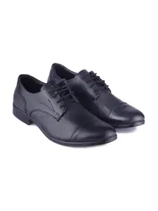 Red Chief Men Black Textured Leather Derbys Formal Shoes