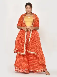 Kesarya Red & Yellow Embellished Ready to Wear Lehenga & Unstitched Blouse With Dupatta