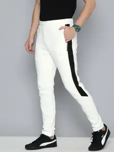 Puma Men White Solid Drycell Track Pants With Side Stripes