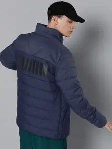 Puma Men Navy Blue Essential Printed Regular Fit Puffer Jacket
