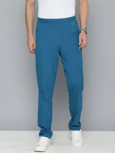 Puma Men Blue Zippered Knitted Regular Fit Track Pants