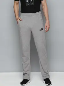 Puma Men Grey Solid Essential Jersey Track Pants