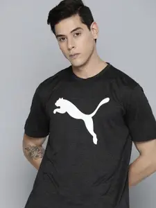 Puma Men Black Brand Logo Printed TRAIN FAV HEATHER CAT Sustainable T-shirt