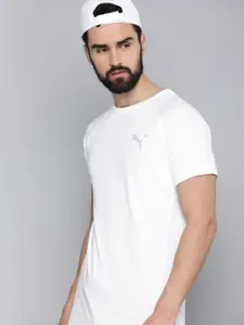 Puma Men White dryCELL Slim Fit Evostripe T-shirt