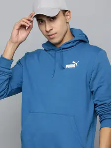 Puma Men Blue Power Logo Regular Fit Hooded Sweatshirt
