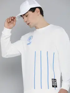 Puma Men Striped Manchester City FC Culture Football Regular Fit Sweatshirt