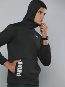 Puma Men Black Logo Printed dryCELL TRAIN OFF SEASON Hooded Sweatshirt