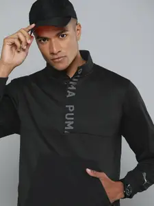 Puma Men Black Brand Logo Printed warmCELL FIT PWRFLEECE MIDLAYER Training Sweatshirt