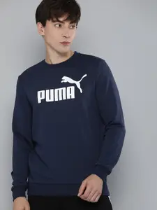 Puma Men Navy Blue Essentials Big Logo Pullover Sweatshirt