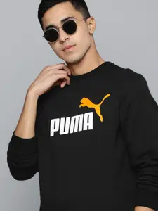 Puma Men Black Essential+ 2 Colour Big Logo Printed Sweatshirt
