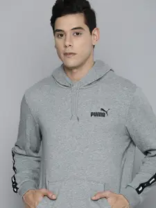 Puma Men Regular Fit Solid Essential+ Tape Hooded Sweatshirt