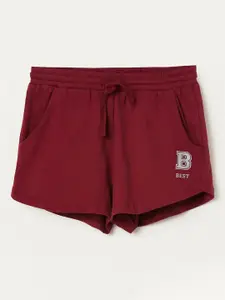 Fame Forever by Lifestyle Girls Maroon Shorts