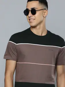 Levis Men Black & Brown Colourblocked Pure Cotton T-shirt