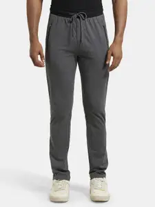 Jockey Men Charcoal Grey Solid Slim-Fit Track Pants