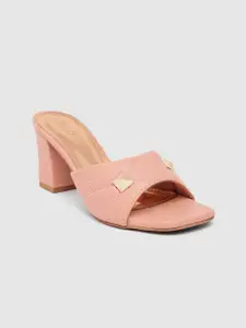 Inc 5 Women Peach-Coloured Open Toe Heels