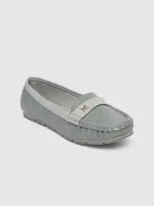 Inc 5 Women Grey Textured Loafers