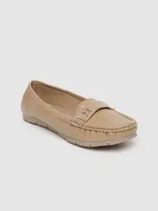 Inc 5 Women Cream-Coloured Textured Loafers
