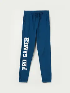 Fame Forever by Lifestyle Boys Blue & White Printed Track Pants