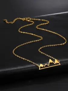 Yellow Chimes Gold-Plated Minimal Designed Necklace