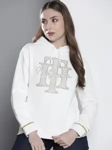 Tommy Hilfiger Pure Cotton Embellished Brand Logo Hooded Sweatshirt