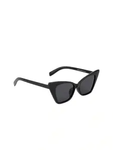 Awestuffs Women Black Lens & Black Cateye Sunglasses With UV Protected Lens