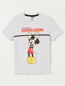 Fame Forever by Lifestyle Boys Grey & Black Mickey Mouse Printed T-shirt